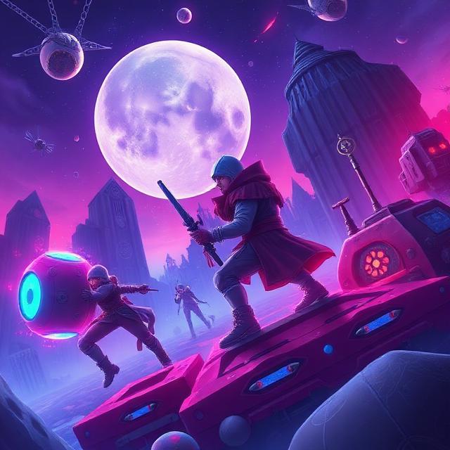 A mile-high tower of floating ruins in bright sky in Halcyon Ascent.